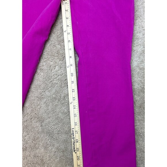 Ann Taylor Women's 6P Eva Cropped Pants Trousers Pink Slim Fit Chic Faux Pockets - Picture 6 of 11